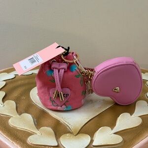 Juicy Couture Pink Lemonade Retro Cherry Mini Drawstring Hobo Bag